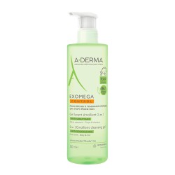 A-Derma Exomega Control Emollient Cleansing Gel 2 in 1 Body and Hair Atopic Skin 500ml