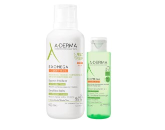 A-Derma Exomega Control Emollient Balm 400ml + OFFER Emollient Cleansing Gel 100ml