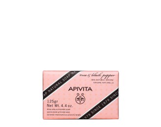Apivita Natural Soap with Rose and Black Pepper 125g