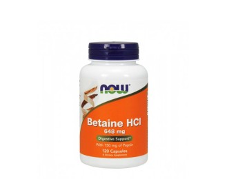 Now Betaine HCl 648mg 120 capsules