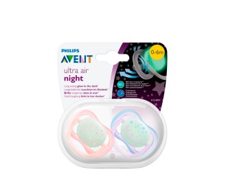 Philips Avent Ultra Air Night Star and Bear Pacifier 0-6m Duo