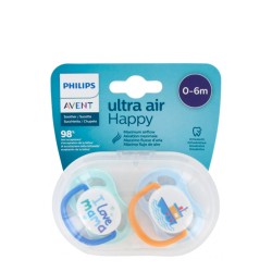 Philips Avent Ultra Air Happy Soother Mama and Boat 0-6m Duo