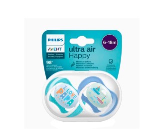 Philips Avent Ultra Air Happy Soother Papa and Boat 6-18m Duo