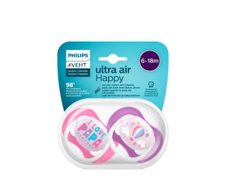 Philips Avent Ultra Air Happy Soother Papa and Balloon 6-18m Duo