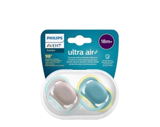 Philips Avent Ultra Air Soother Gray and Blue 18m+ Duo