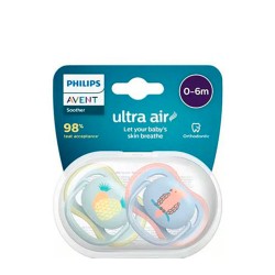 Philips Avent Ultra Air Soother Pineapple and Parrot 0-6m Duo